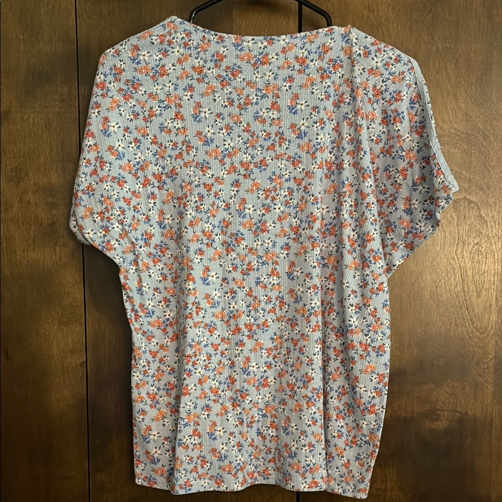 Como Vintage Pink Cap Sleeve Tie Front Blouse - Picture 5 of 5